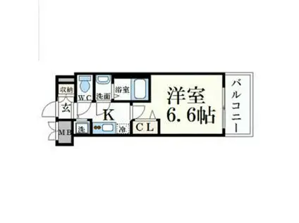 プレサンス名古屋STATIONルミアス(1K/2階)の間取り写真