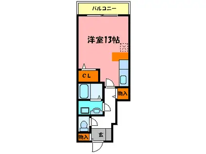 メルベーユ神戸(ワンルーム/1階)の間取り写真