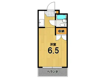 とみやグリーンレジデンス(ワンルーム/1階)の間取り写真