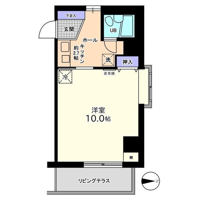信開ウエラコート日之出町(1K/6階)の間取り写真