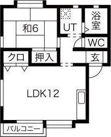 カームハイツ II(1LDK/1階)の間取り写真