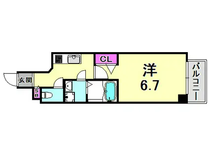 アドバンス神戸ラフィナート(1K/14階)の間取り写真