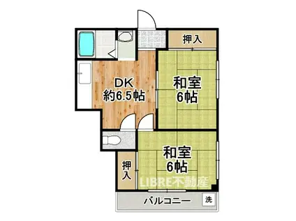 USマンション千島(2DK/3階)の間取り写真