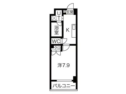 シティライフ今池南(1K/2階)の間取り写真