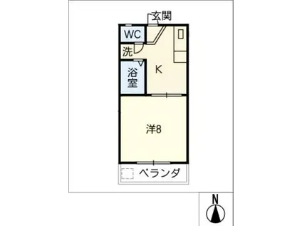 コーポ田中A(1K/2階)の間取り写真