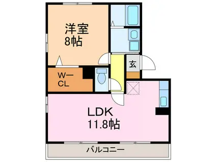 エクレール新栄(1LDK/2階)の間取り写真