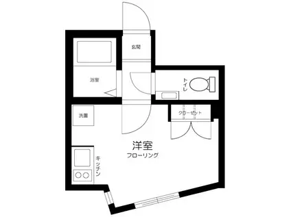 オーパスワン松庵(ワンルーム/1階)の間取り写真