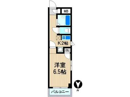 OVEST KAWASAKI(1K/7階)の間取り写真