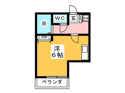 アーバン石川台(ワンルーム/3階)の間取り写真