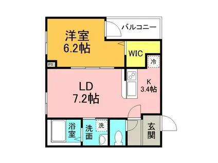フジパレス阪急塚口駅東ウエスト(1LDK/1階)の間取り写真