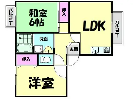 サンプライムシティ(2LDK/1階)の間取り写真