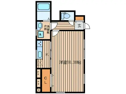 アムール・アメニティ(1K/1階)の間取り写真