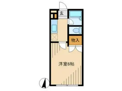 グリーンウッドII(1K/2階)の間取り写真