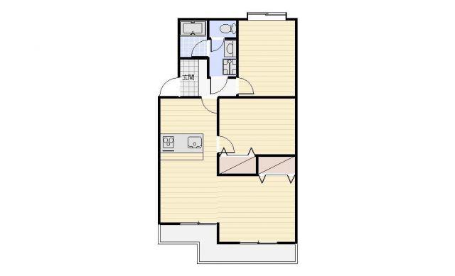 マンションストークV(2LDK/3階)の間取り写真