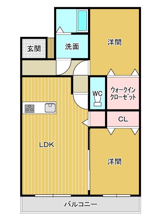 エレガンテ(2LDK/5階)の間取り写真