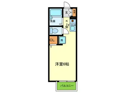 ジュネスうえがはら(1K/1階)の間取り写真