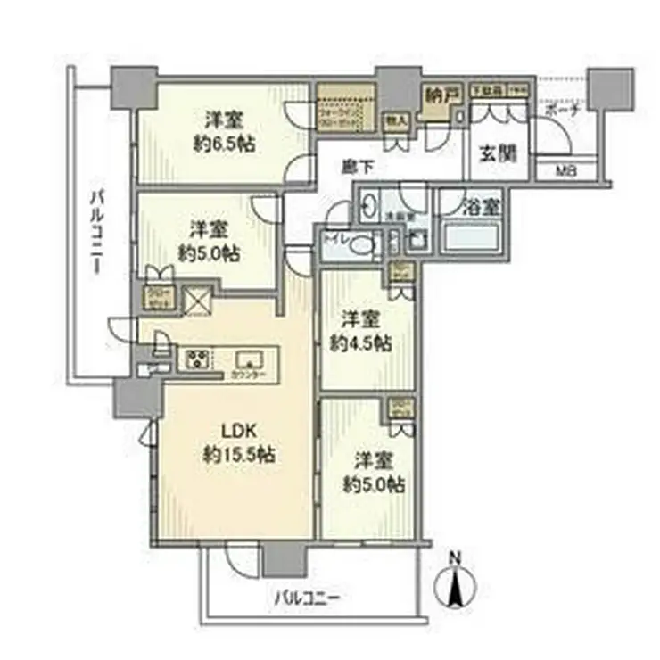 シティタワー金町 タワー棟 8階階 間取り