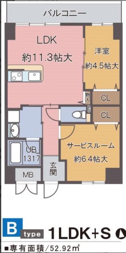 ドミール丸好(1SLDK/2階)の間取り写真