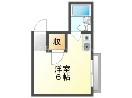 野里ハイツ(ワンルーム/2階)の間取り写真