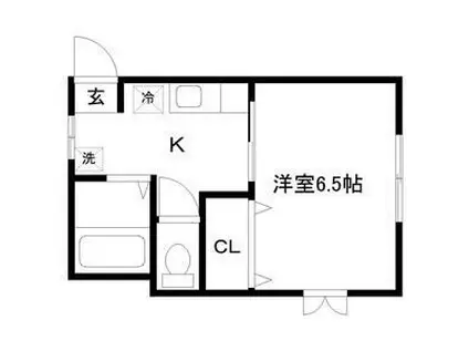 コート青葉(1K/2階)の間取り写真