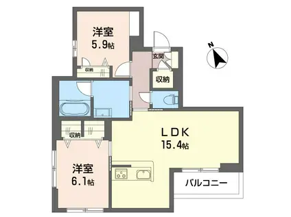 FIRST SCENE V番館(2LDK/3階)の間取り写真