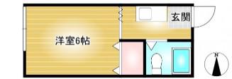 VENT VERT A棟(1K/1階)の間取り写真