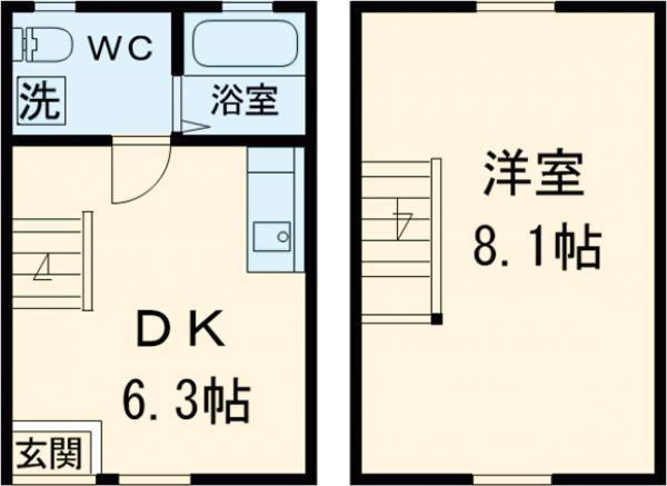 IKKA豆津 A(1DK/1階)の間取り写真
