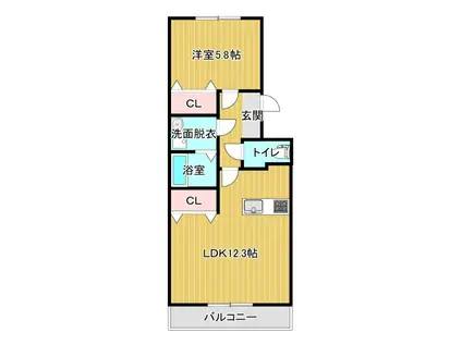 ウィンベル鎧橋I(1LDK/3階)の間取り写真