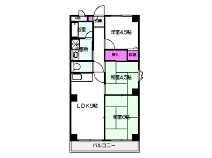 シルクハイム(3LDK/3階)の間取り写真