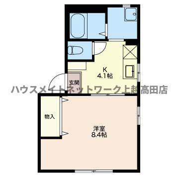 ハイツピースフル(1K/2階)の間取り写真
