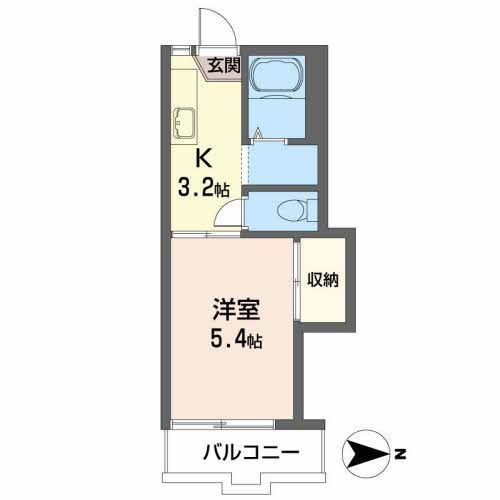 サンマロンド(1K/2階)の間取り写真