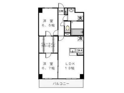 REFUGE・F(2LDK/3階)の間取り写真