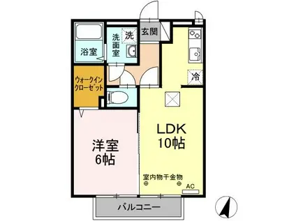 ファミリア・ガーデン A棟(1LDK/2階)の間取り写真