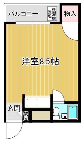 フォレストコート和歌浦東(ワンルーム/1階)の間取り写真