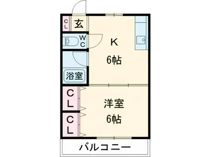 アクセスコートV(1DK/2階)の間取り写真