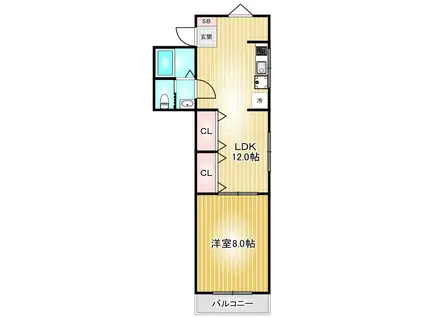 メゾン菊住(2LDK/3階)の間取り写真