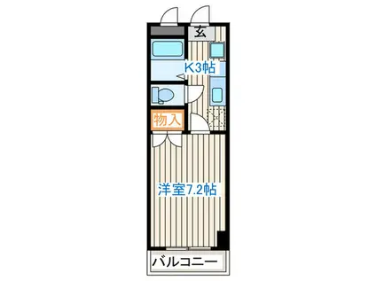 カーサ泉中央(1K/2階)の間取り写真