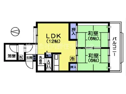 ペルリーノ武蔵関W棟(2LDK/1階)の間取り写真