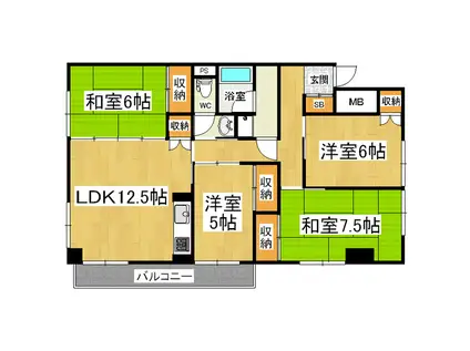 アネックス庄内(4LDK/2階)の間取り写真