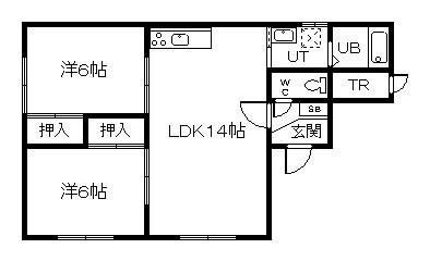 第1桜コーポ(2LDK/1階)の間取り写真