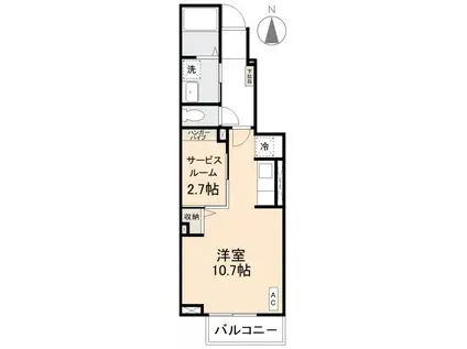 アーバンフラット六条III(ワンルーム/1階)の間取り写真