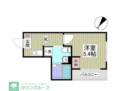 レジデンスウエスト淵野辺(1K/2階)の間取り写真