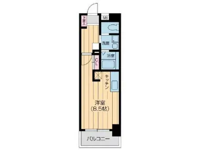 ウィルドゥ浜崎通(ワンルーム/4階)の間取り写真