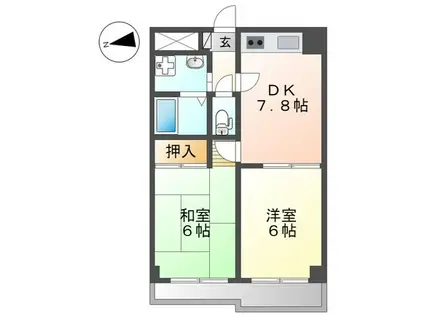 アソルティ横浜保土ヶ谷(2DK/5階)の間取り写真