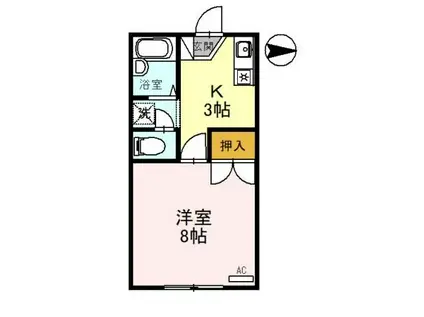 ワンズ18A棟(1K/1階)の間取り写真