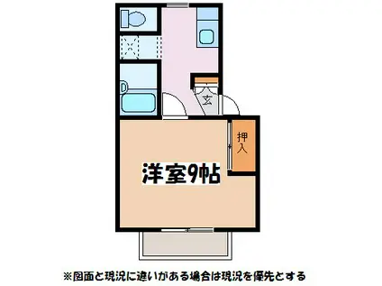 ステーション4(1K/2階)の間取り写真