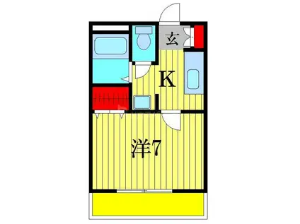 IRIE VILLA(1K/1階)の間取り写真