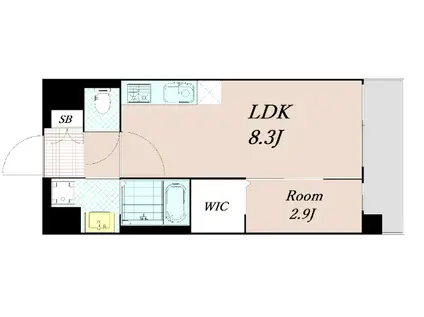 ソルテラス京都JUJO薫(1LDK/2階)の間取り写真