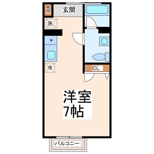 メロンハウス鶴羽田(ワンルーム/2階)の間取り写真