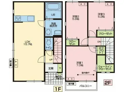 SUD REGIONE台町(3LDK/1階)の間取り写真